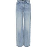 Pieces - Jeans - Lichtblauw - Denim - Wide Leg High Waist