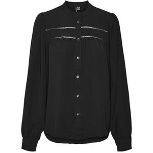 Vmemma - Overhemd - Lange Mouwen - Chinese Boord - Loose Fit - Kanten Detail