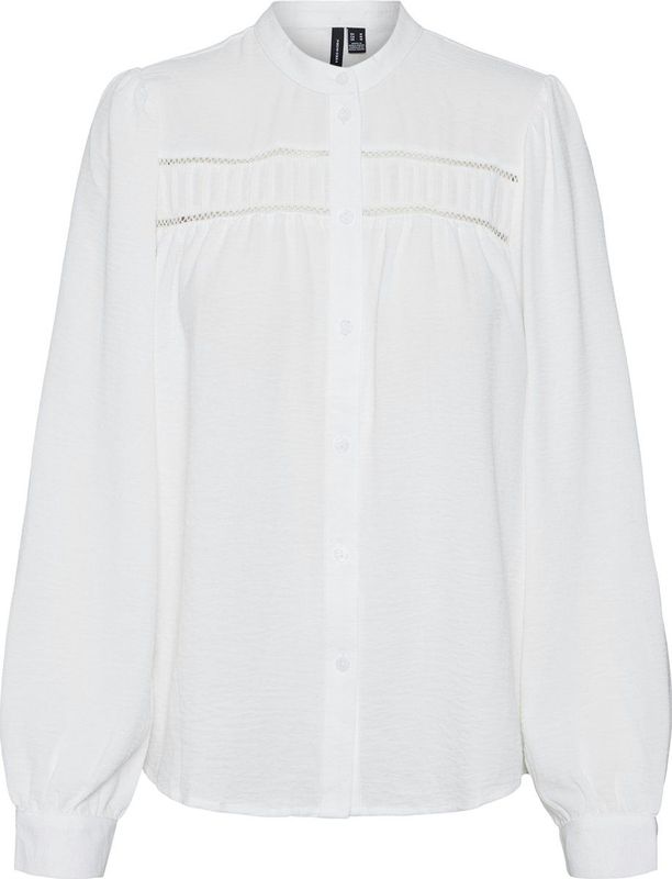 Vmemma - Overhemd - Lange Mouwen - Chinese Boord - Kanten Detail - Loose Fit