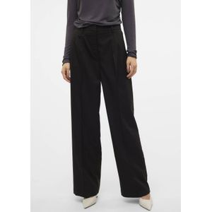 Pantalon - Zwart - Katoen - Mid Waist - Wide Leg Fit