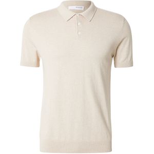 Selected Homme - Polo - Beige - 100% Katoen - Korte Mouwen