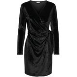 Jacqueline de Yong - Sandy - Jurk - Zwart - Lange Mouwen - Wikkelsluiting