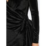 Jacqueline de Yong - Sandy - Jurk - Zwart - Lange Mouwen - Wikkelsluiting