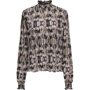 Jacqueline de Yong - Sienna - Dames Top - Polyester - Lange Mouwen - Elastische Opstaande Kraag