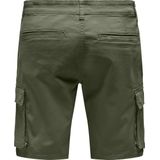 Korte Broek - Olijfgroen - Cargozakken - Ritssluiting - Normale Pasvorm