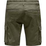 Korte Broek - Olijfgroen - Cargozakken - Ritssluiting - Normale Pasvorm