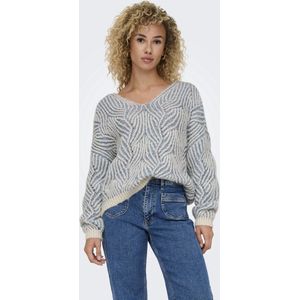 Only Trui Onlelin Life Ls V-neck Cc Knt 15334862 Cloud Dancer/ Sof Chamb Dames
