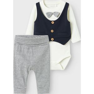 Romper Set - Lange Mouwen - Ronde Hals - Met Strik en Knoop Detail