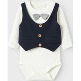 Romper Set - Lange Mouwen - Ronde Hals - Met Strik en Knoop Detail