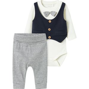 Romper Set - Lange Mouwen - Ronde Hals - Met Strik en Knoop Detail
