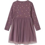 Jersey - Jurk - All-over Print - Glitterprint - Regular Fit - O-hals - Lange Mouwen