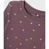 Jersey - Jurk - All-over Print - Glitterprint - Regular Fit - O-hals - Lange Mouwen