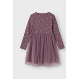 Jersey - Jurk - All-over Print - Glitterprint - Regular Fit - O-hals - Lange Mouwen