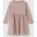 Jersey - Jurk - Midi-lengte - All-over Print - Glitterprint - O-hals