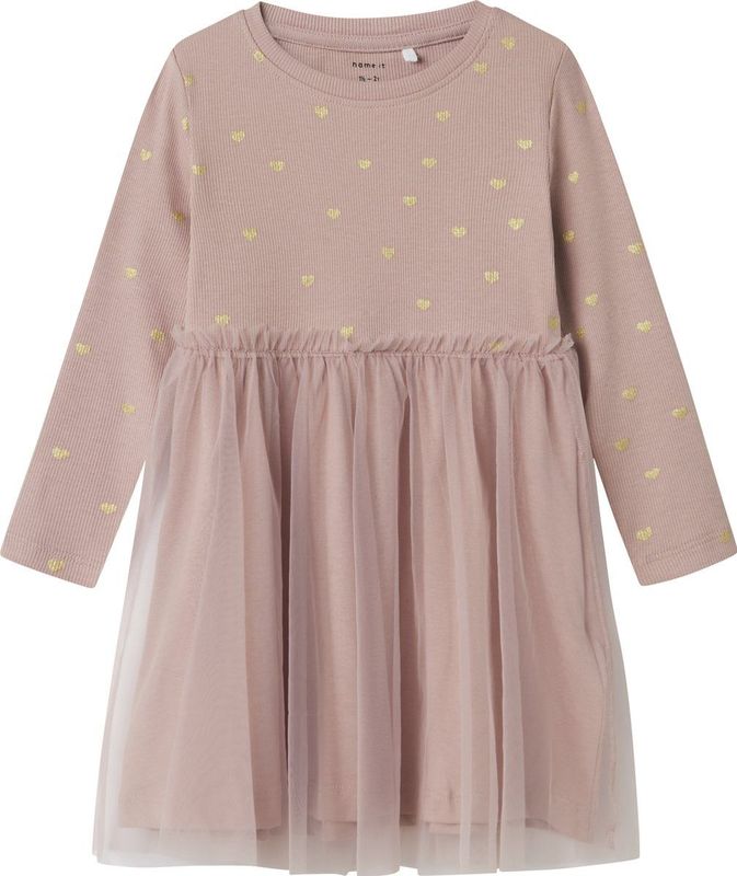 Jersey - Jurk - Midi-lengte - All-over Print - Glitterprint - O-hals