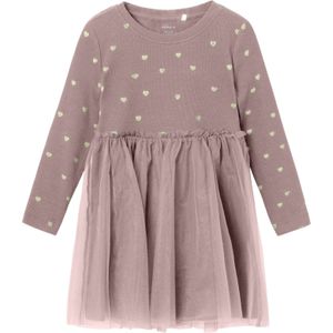 Jersey - Jurk - All-over Print - Glitterprint - Regular Fit - O-hals - Lange Mouwen