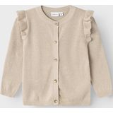 Gebreide Cardigan - Glitterstof - Ronde Hals - Lange Mouwen - Ruches