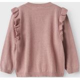 Gebreide Cardigan - Glitterstof - Ronde Hals - Lange Mouwen - Ruches