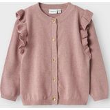 Gebreide Cardigan - Glitterstof - Ronde Hals - Lange Mouwen - Ruches