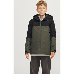 JACK & JONES JUNIOR - JCOAIDEN TRANSITIONAL - Gewatteerde Winterjas - Donkergroen/Zwart - Polyester
