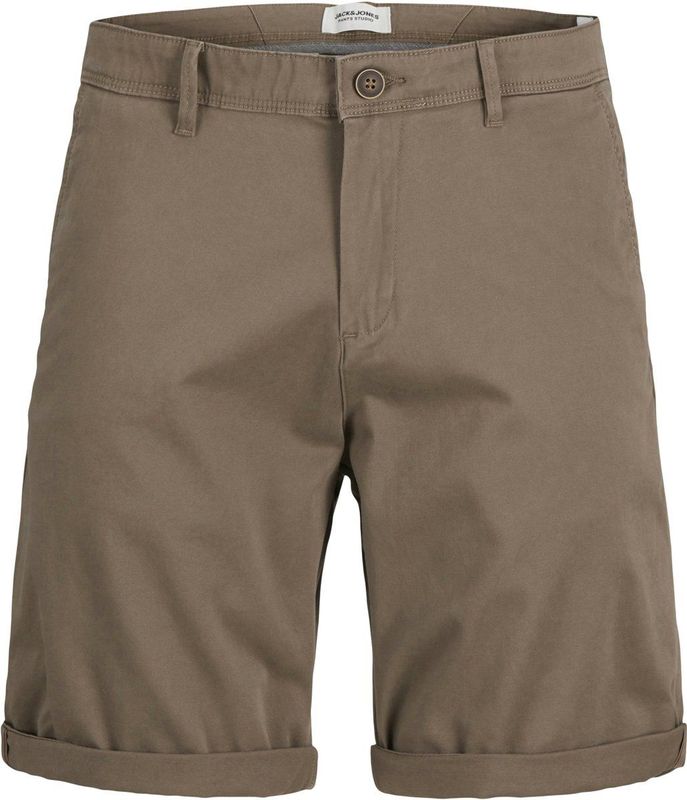 Chino Shorts - Zwart - Katoen/Elastaan - Regular Fit