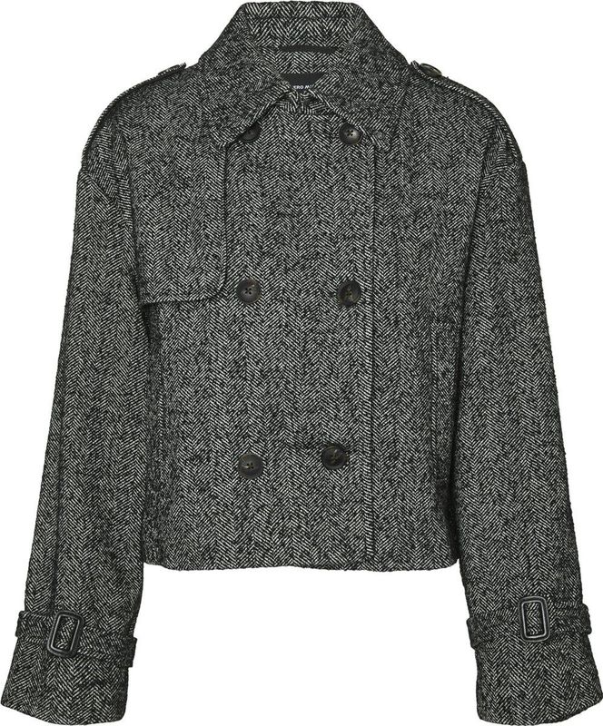 Vmmattie - Jas - Kort - Gespreide Kraag - Lange Mouwen - Knoopsluiting