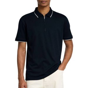 SELECTED HOMME - SLHFAVE SPORT ZIP SS POLO - Kleur: Sky Captain - Jersey