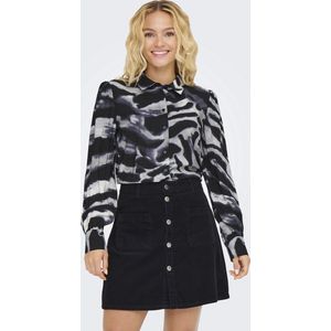 Jacqueline de Yong - Blouse - Grijs - V-hals - Knoopsluiting - 85% Viscose