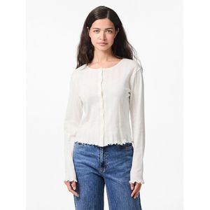 Vesten - Cloud Dancer - Knoopsluiting - Lange Mouwen - Ronde Hals