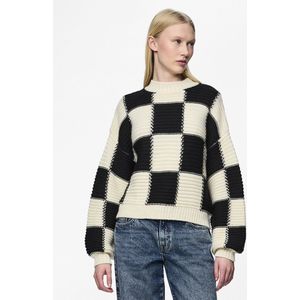 Trui - PCNamie - Geruit - Knitwear - Lange Mouw - Wijde Pasvorm