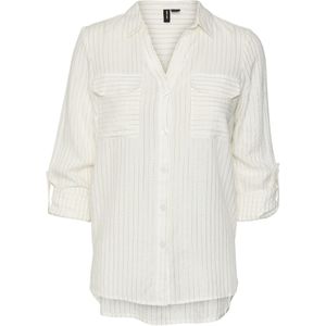 Vero Moda Vmbumpy Ls Shirt Lurex Snow White Gold Lurex WIT M