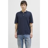 Jack & Jones - Jjeemil Knit Relaxed Polo - Navy Blazer - Katoen/Viscose/Polyamide