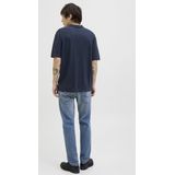 Jack & Jones - Jjeemil Knit Relaxed Polo - Navy Blazer - Katoen/Viscose/Polyamide