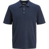 Jack & Jones - Jjeemil Knit Relaxed Polo - Navy Blazer - Katoen/Viscose/Polyamide