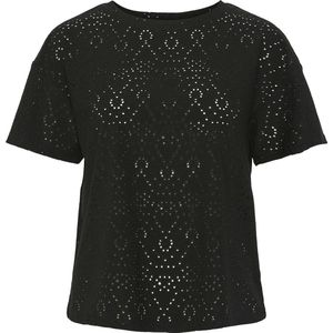 T-shirt - O-hals - Korte Mouwen - Broderie Anglaise - Regular Fit