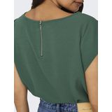 Boven - Ronde Hals - Korte Mouwen - Ritssluiting - Normale Pasvorm - Zwart - Polyester