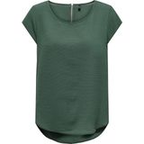 Boven - Ronde Hals - Korte Mouwen - Ritssluiting - Normale Pasvorm - Zwart - Polyester