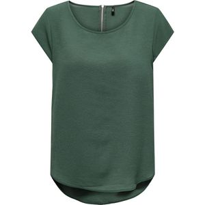 Boven - Ronde Hals - Korte Mouwen - Ritssluiting - Normale Pasvorm - Zwart - Polyester