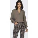 ONLY - ONLMETTE - Blouse - Chocoladebruin - Lange Mouwen - Normale Pasvorm