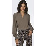 ONLY - ONLMETTE - Blouse - Chocoladebruin - Lange Mouwen - Normale Pasvorm