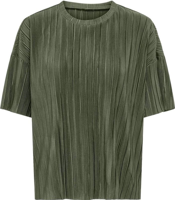 Only - RAVENNA - T-shirt - Regular Fit - Effen/Gestructureerd