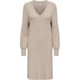 Jerseyjurk - V-Hals - Lange Ballonmouwen - Midi-lengte - Regular Fit