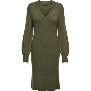 Onlkatia - Midi-jurk - Gebreide Jurk - V-Hals - Lange Mouwen - Regular Fit