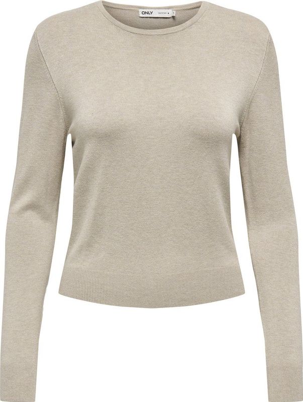 Only Trui Onlvenice Life Ls Oneck Pullover Kn 15333989 Whitecap Gray/melange Dames
