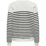 Only - Onlallie Stripe O-neck Cs Swt - Cloud Dancer/Black - Dames Sweater