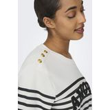 Only - Onlallie Stripe O-neck Cs Swt - Cloud Dancer/Black - Dames Sweater