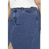 ONLY CARMAKOMA - Rok - Midi - Zwart - Katoen - Split Voor