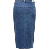 ONLY CARMAKOMA - Rok - Midi - Zwart - Katoen - Split Voor