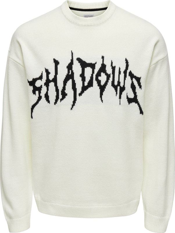 Only & Sons - ONSRandy - Trui - Zwart/Wit - Geribbelde Kraag