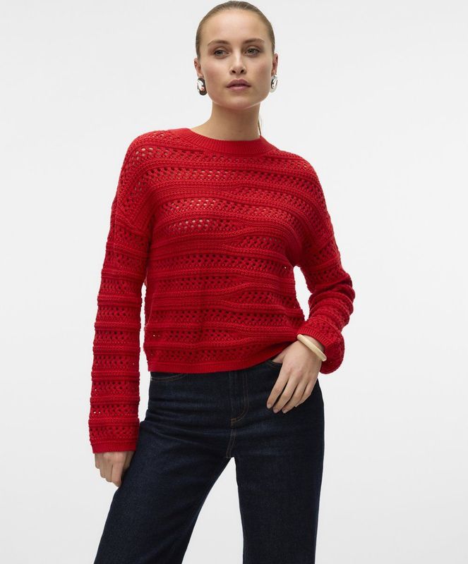 Vero Moda - Trui - Rood - Katoen